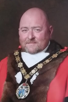 Picture of Cyng. C. Griffiths. Mayor of Llanelli 2020 - 21 